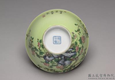 图片[3]-Bowl with cotton roses and osmanthuses on a green ground in painted enamels, Qing dynasty, Yongzheng reign (1723-1735)-China Archive